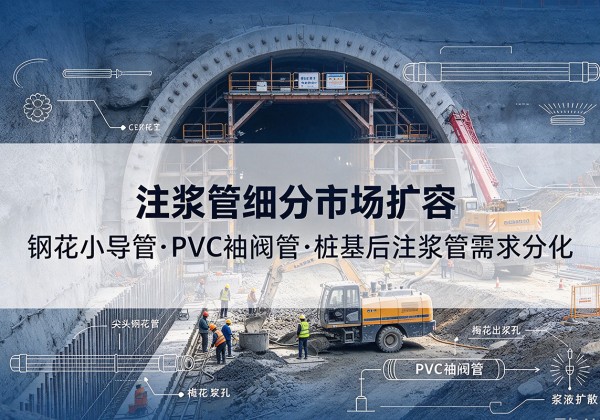 大化注浆管细分市场扩容，隧道钢花小导管、PVC 袖阀管、桩基后注浆管需求分化